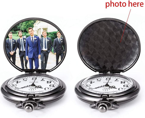 Engraved Pocket Watch for Wedding Groomsmen